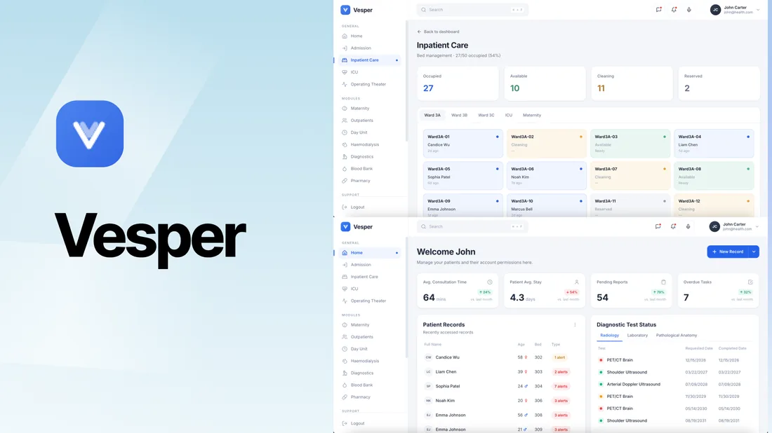 Vesper — Electronic Medical Records (EMR) Dashboard